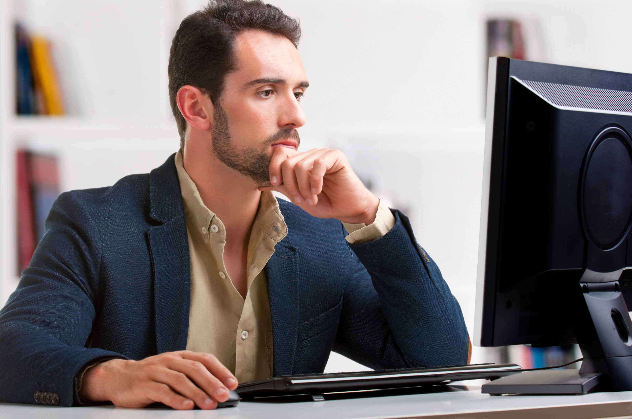 man using computer
